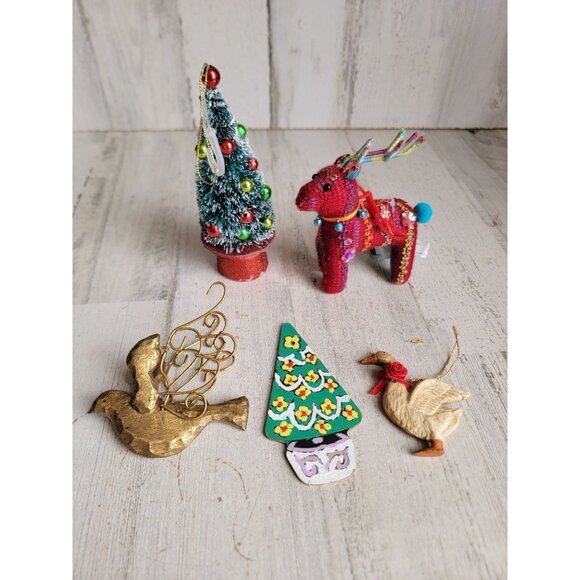 Variety tree reindeer bird goose ornament Xmas set - Picture 1 of 10